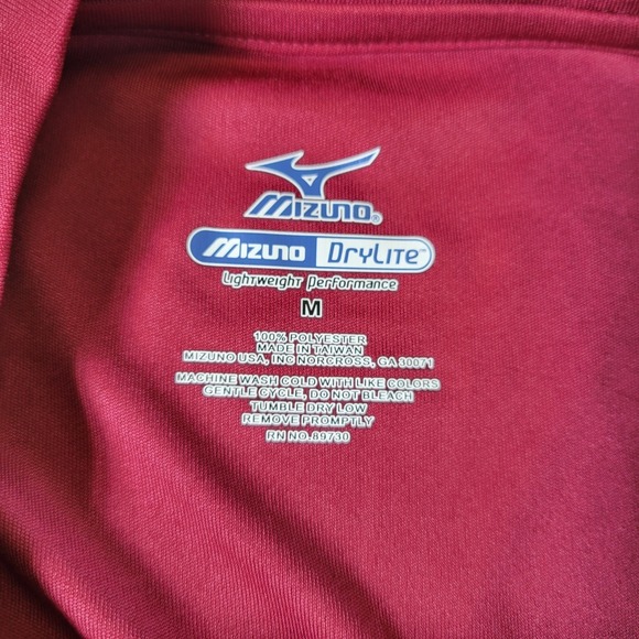 Mizuno Men's M DryLite Performance Red White Baseball Exercise T-Shirt - Picture 4 of 7
